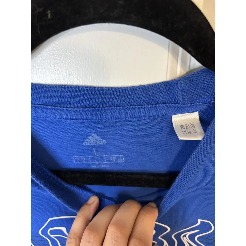 Adidas Athletics Pack Worldwide Blue Graphic Tee Size Large